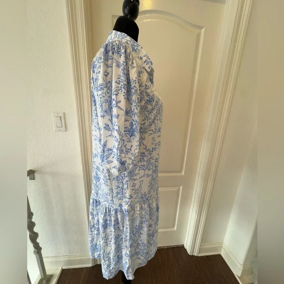 NWOT Lilly Pulitzer Bingley Dress Resort White Tall Tales Blue and White - Picture 5 of 6